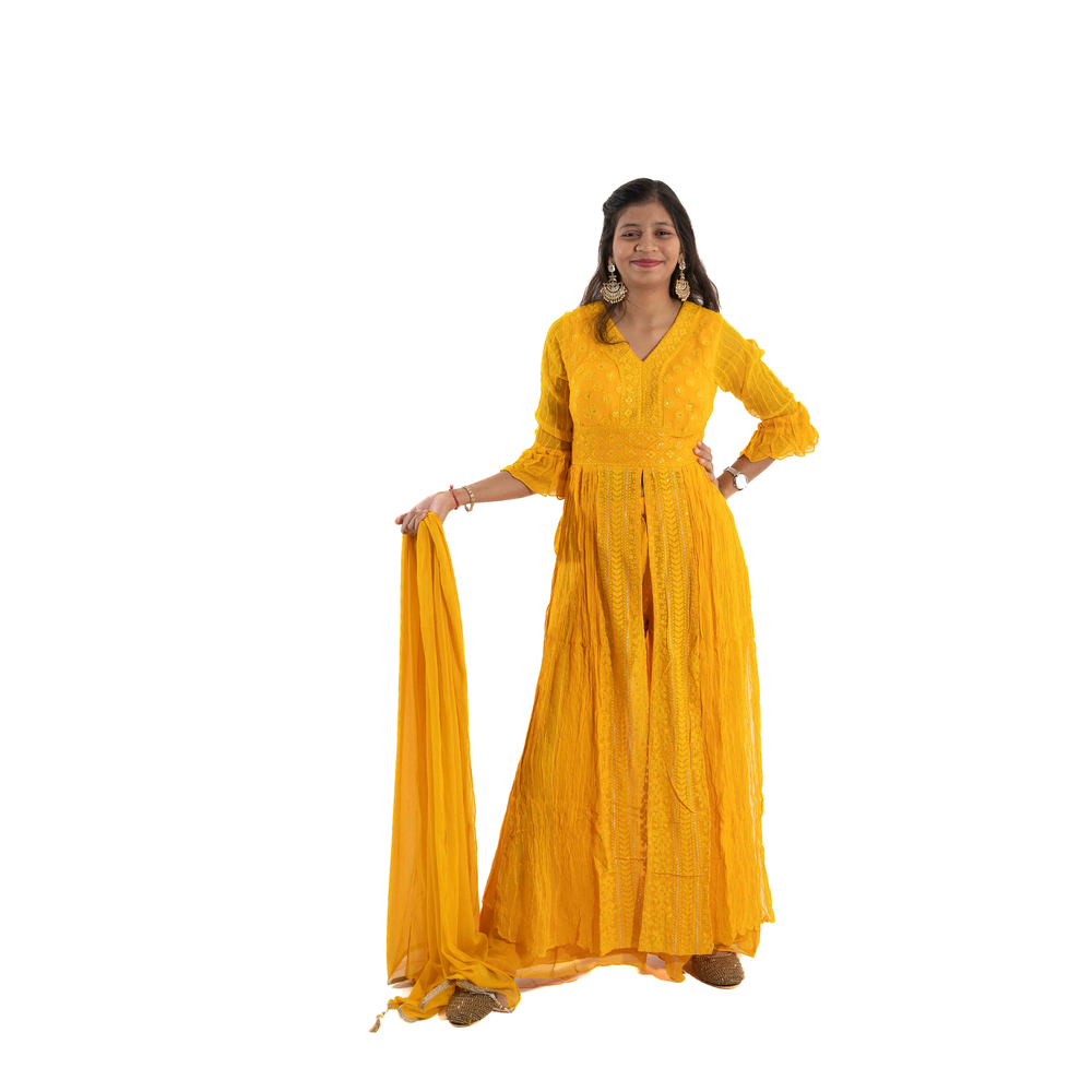 NAOMIKA  KURTA PLAZO WITH DUPATTA EMK