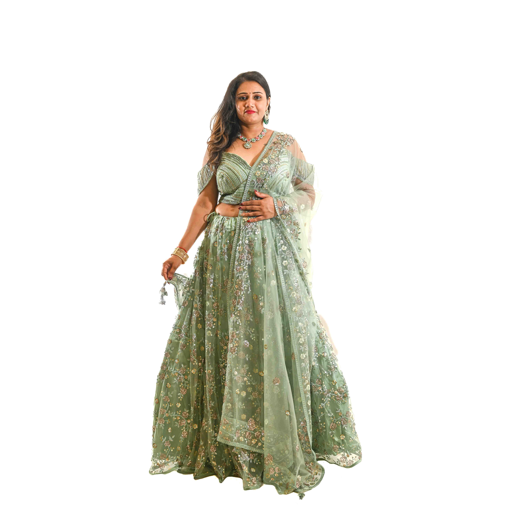 ANJANA LADIES NETTING LEHNGA SUIT SMS