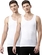 JON MENS COTTON WHITE VEST 2PACK