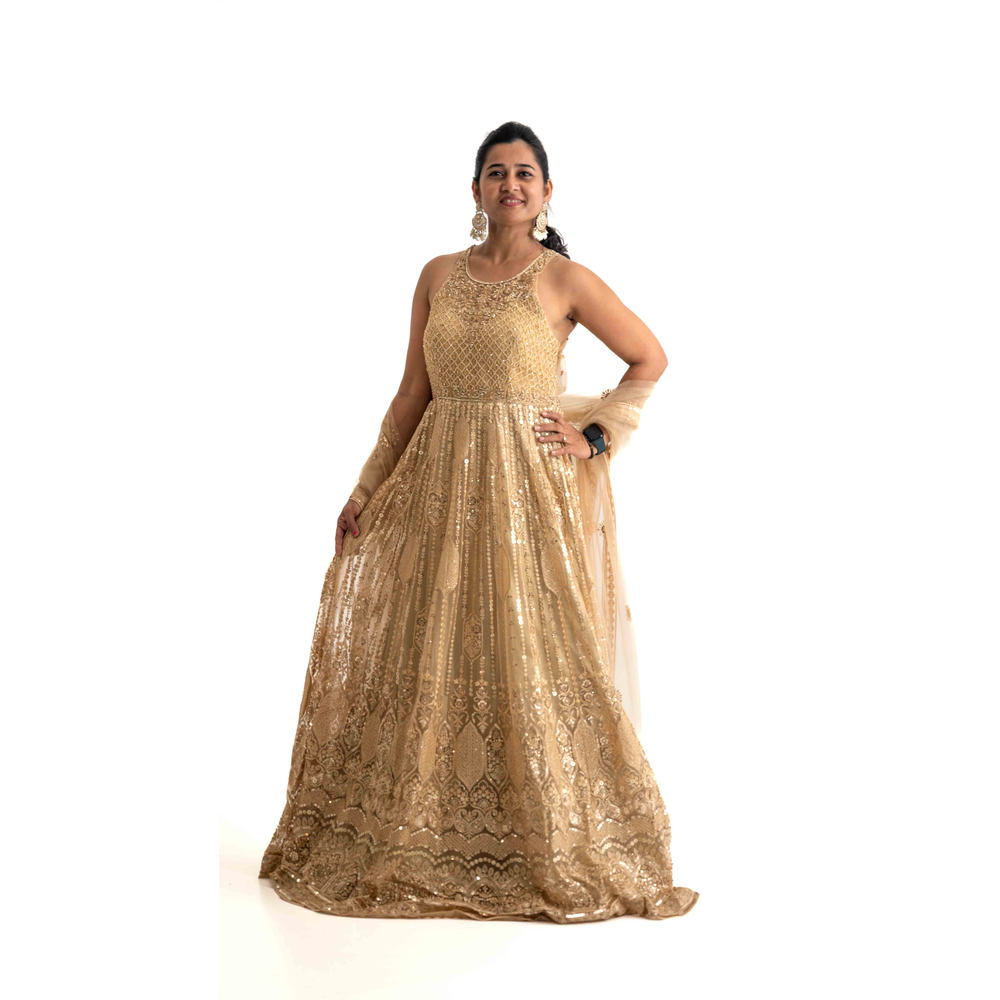 VEEDA LADIES NETTING GOWN OKK